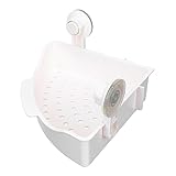 Zerodeko 1 Set Metall-Aufbewahrungsregal Metallregal Eckregale Wandmontage Ohne Bohren Wandregal Stanzfreier Toilettenartikelhalter Badezimmer-Organizer Kunststoff-Weißes