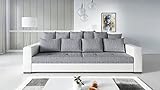 Kuechen-preisbombe Modernes Big Sofa Wohnlandschaft Sofa Couch Jumbo 1 - Weiß - Hellgrau