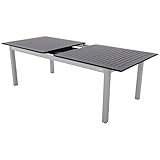 Doppler Ausziehtisch Expert Schwarz/Silber 220/280x100 I Gartentisch ausziehbar I Gartenmöbel Aluminium I Terassenmöbel außen I Outdoortisch für Terrasse & Balkon I Wetterfest & robust