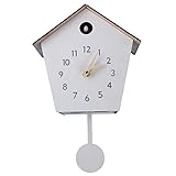 JAWSEU Kuckucksuhr Kuckuckuhr Holz Batteriebetriebenes Quartzwerk Kuckuckruf Schwarzwaldhaus, Wandpendel Quarzuhr für Wohnzimmer Schlafzimmer Küche Café Büro Dekoration
