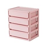 JYDQM 2/3/4 Tier Schreibtisch Schublade Aufbewahrungsbox Schreibwaren Desktop Aufbewahrungsbox Kosmetik Lippenstift Aufbewahrungsbox (Color : Roze, Size : 26 * 29CM)