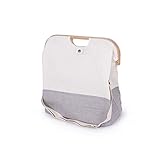 Franz Müller Flechtwaren Bag, Fb. Weiß, Stoff, Beige/grau, 41 x 25 x 45 cm