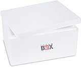 THERM BOX Styroporbox Innen: 34x24x15cm 12 Liter Thermobox für Essen & Getränke - Styropor Kühlbox & Warmhaltebox Wiederverwendbar