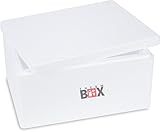 THERM BOX Styroporbox Innen: 34x24x15cm 12 Liter Thermobox für Essen & Getränke - Styropor Kühlbox & Warmhaltebox Wiederverwendbar