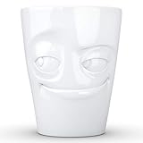 FIFTYEIGHT PRODUCTS / Tassen / Henkelbecher „Verschmitzt' (Porzellan, 350 ml, Weiß, Made in Germany)