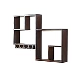 GAJUST Schöner Wandrahmen Vintage -Stil Multifunktional Quadratische Mesh Wanddekoration Holz Display Schwimmende Partition Aufbewahrungsrahmen Rahmen Rahmen Rahmen Weinbücher Kerzen Souvenirs/Braun