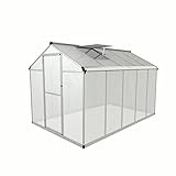 Gegaden Aluminium Gewächshaus für den Garten | Mit 8 cm dickeres Fundament |302*190*195 cm | Vielseitig nutzbar als Treibhaus, Gartenhaus,Aufzucht Tomatenhaus,Frühbeet und Pflanzenhaus,