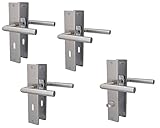 Lager17 GmbH Türbeschlag 4er Set, Edelstahl satiniert für 3 x Zimmertüren und 1 x Bad/WC Türe, Türklinke Türgriff Türbeschlag