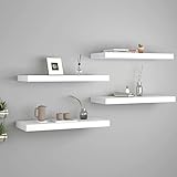 UYSELA Home Sets mit schwebenden Wandregalen, 4 Stück, weiß, 60 x 23,5 x 3,8 cm, MDF