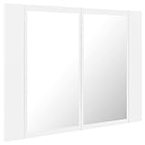 LED Badezimmer Wandschrank Badezimmer Aufbewahrung über Toilette Medizin Badezimmer Schrank mit 2 Ablagen zur Aufbewahrung Weiß