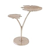 riess-ambiente.de Dekorativer Beistelltisch Ginkgo Leafs 56cm Silber Handmade Metall