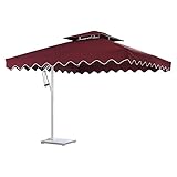 Garten-Terrassenschirm, Terrassenschirm, Marktschirm, 8 stabile Rippen, winddicht, UV-beständig, rot, 2,1 x 2,1 m
