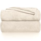 Gräfenstayn® Kuscheldecke flauschig & super weich - hochwertige Fleecedecke auch als Wohndecke, Tagesdecke, Sofadecke & Sommerdecke geeignet - Überwurf Decke Sofa & Couch (Creme, 150x130 cm)