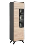 ASM Hochschrank Round – L 60 x T 40 x H 192 cm – Beige/Grau Anthrazit