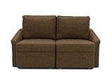 DOMO Collection Relax Couch | Dauerschläfer Boxspring Sofa mit Schlaffunktion | 2-Sitzer Schlafsofa Gästebett | 168 x 96 x 86 cm | braun