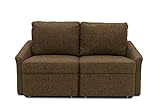 DOMO Collection Relax Couch | Dauerschläfer Boxspring Sofa mit Schlaffunktion | 2-Sitzer Schlafsofa Gästebett | 168 x 96 x 86 cm | braun