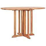vidaXL Teak Massiv Schmetterling Gartentisch Klappbar Esstisch Klapptisch Holztisch Tisch Gartenmöbel Balkontisch Teaktisch 120x70x75cm