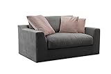 Cavadore Mini-Sofa Fiona / Kleine Couch, Loveseat für 1-2 Personen inkl. Rückenkissen / 161 x 90 x 112 / Hellgrau