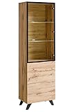 ASM Vitrine zum Aufstellen, Thin – L 60 cm x T 40 cm x H 197 cm – Holz