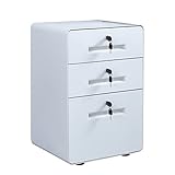Aktenschrank Rollcontainer Aktenschrank Metall-Aktenschrank for A4- oder Letter-Format unter dem Schreibtisch, Aufbewahrungsschrank, 3/4 Schublade, B 17,3 Zoll × H 25,5 Zoll × T 15,3 Zoll Büroschrank
