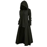Gothic Kleid Damen Kostüm Langes Kleider Tops Fashion Cloak High Pullover Mit Kapuze Plus Vintage Low Womens Size Bluse Mantel Mittelalterliche Einrichtung Patchwork Maxikleid Vintage Hofkleid