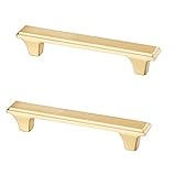 PILYON Schrank Griffe 2 Stück-Messinggriff, Neuer Chinesischer Stil, Schranktürgriff, Schrank, Kleiderschrank, Schublade, Goldfarbener Messinggriff, A128mm