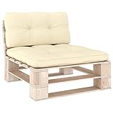 JUNZAI Palettensofa-Kissen 2 STK Palettenkissen, Paletten Polster, Pallettensitzkissen, Outdoor Kissen, Polster Palettenmöbel, Paletten Sitzkissen, Cremeweiß