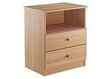 Erst-Holz® 90.20-K35 hohe Nachtkonsole Buche Nachttisch mit Zwei Schubladen und offenem Fach