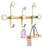 BPILOT Kleiderhaken Metall-Kleiderhaken, Wandgarderobe, Hängende Garderobe, Schlafzimmereingang, Hinter Der Tür, Moderne, Kreative Kleiderhaken Almacenamiento de Ropa (Color : Gold, Size : 3 hooks)