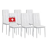 Albatros Esszimmerstühle 6er Set Rimini, Weiß - Edles Italienisches Design, Kunstleder-Bezug, bequemer Polsterstuhl - Moderner Küchenstuhl, Stuhl Esszimmer oder Esstisch Stuhl