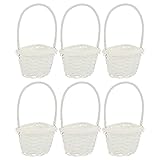 BESTonZON Hochzeit Blumenkorb Blumenmädchen Korb Streukorb 6 Stücke Einkaufskorb Weidenkorb mit henkel Picknickkorb Henkelkorb Aufbewahrungskorb Blumenkinder Geschenkkorb für Hochzeit Party Deko