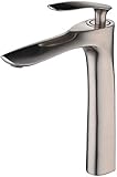 moderne Waschbecken Wasserhahn Einhand Einlochmontage hohe Armatur für Bad Schiff Toilette Nickel gebürstet Finish Leekayer