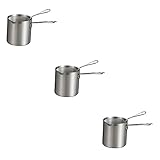 Cabilock 3 Sets Mini-Fritteuse Truthahn-Fritteuse Mini-Pfanne Tragbare Fritteuse Kochtopf Fritteuse Fritteuse Topf Edelstahl Silber Lebensmittel-Kochtopf Lebensmittel