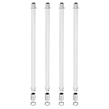 sourcing map Gewindeverlängerungs-Set, M10 x 1 mm Gewinde, 300 mm lang, Kupplungsmutter, Rundhülsenverbinder mit Gewinderohr, Sechskantmutter, Weiß, 4 Stück