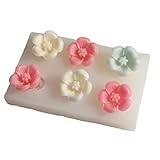 Ekoama Kirschblumen-Silikon-Kuchenformen Fondant-Silikon-Backen-Brot-Formen für die Herstellung von Mini-Kuchen-Blumen-Harz-Form DIY Backkirsch-Blumenform