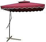 Garten Sonnenschirm Sonnenschirm Outdoor Freischwinger 2.2 2.2M Bananenschirm für Balkon Terrasse Strand quadratisch versetzt mit Kurbel und Kreuzfuß