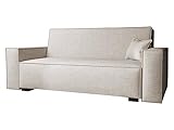 Mirjan24 Sofa Viva Vox IV mit Schlaffunktion, 4 Sitzer Polstersofa mit Bettkasten inkl. Kissen, Schlafsofa, Bettsofa, Sofagarnitur, Farbauswahl, Wohnlandschaft (Neve 03)