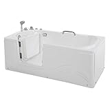 HOME DELUXE - Seniorenbadewanne inkl. Whirlpool- VITAL M Links - Maße: 153 x 76 x 64cm - inkl. komplettem Zubehör | Badewanne mit Tür, Senioren Badewanne mit Einstieg