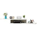 BICIBO TV-Ständer, TV-Wandeinheiten für Wohnzimmer, Wandmontage, Satelliten-TV-Box, Lagerregal, Set-Top-Box, Wohnzimmerregal, groß, platzsparend, weiß, 120 cm