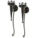 Wand Kerzenhalter 2 x Fackel Metall Wandleuchter Wandfackel Kerzenleuchter ZEYADA
