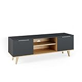 Vicco Wohnzimmermöbel Neptune Kommode Lowboard Sideboard Anthrazit-Buche