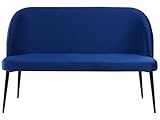 Beliani Modernes 2-Sitzer Küchensofa Samtstoff Marineblau Metallbeine schwarz Osby