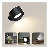 Feallive LED-Leselampen zur Wandmontage, Wandleuchten mit Akku 1 Stück 3 Helligkeitsstufen Batterie Magnetkugel 360 ° drehbar, dimmbare Touch-Steuerung