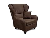 Ohrensessel in braun im Vintage Look | Der perfekte Polstersessel für entspannte, Lange Fernseh- und Leseabende. Abschalten und genießen!