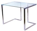 CHYRKA® Bürotisch Computertisch Beistelltisch Edelstahl Schminktisch Moderne Design Glas Schreibtisch (120x60 cm)