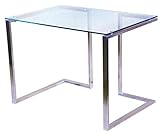 CHYRKA® Bürotisch Computertisch Beistelltisch Edelstahl Schminktisch Moderne Design Glas Schreibtisch (120x60 cm)