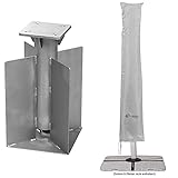 Schneider Universal-Bodenanker, zum Eingraben & Schneider Schutzhülle für Ampelschirme, Silbergrau, bis 400 cm Ø & 300x300 cm