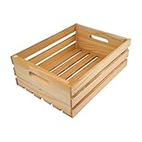 Holzkiste Obst Kartoffeln Obstkiste B 40 cm H 14 cm T 19 cm Apfelkiste Weinkiste Haushalt Natur Vintage Deko DIY - Für Keller, Wohnbereich und Küche