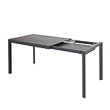 Chicreat Ausziehbarer Outdoor-Tisch aus Aluminium, 180 x 90 x 71,5 cm