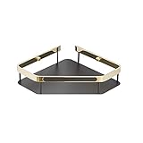 OUSIKA Duschregal Badezimmerregal Bad Duschregal Tally Messing Bernstein und Schwarz Badezimmer Eckregal Wandmontierter Küchenaufbewahrungshalter Ablagen